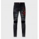 Jeans REDHOUSE, Snake Embroidery, Black - RHWZ65