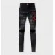 Jeans REDHOUSE, Snake Embroidery, Black - RHWZ65