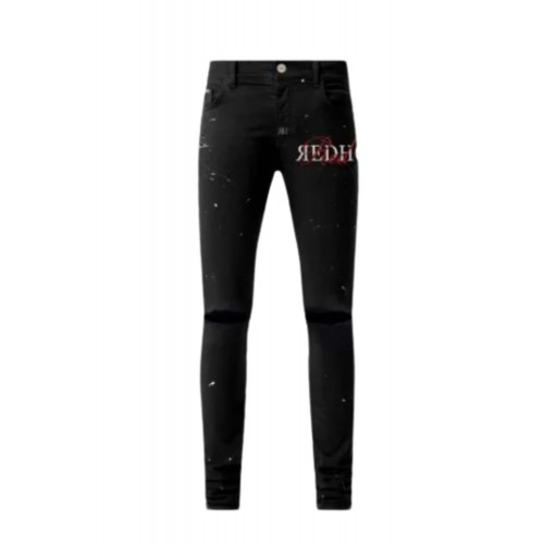 Blugi Redhouse, Skynny, Paint Details, Large Logo, Black Blugi Redhouse, Skynny, Paint Details, Large Logo, Black