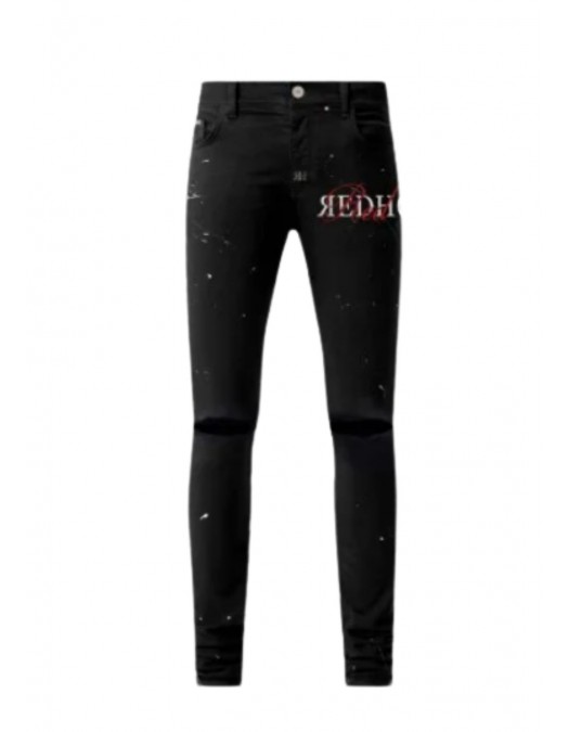 Blugi Redhouse, Skynny, Paint Details, Large Logo, Black - RHWZ68 Blugi Redhouse, Skynny, Paint Details, Large Logo, Black - RHWZ68