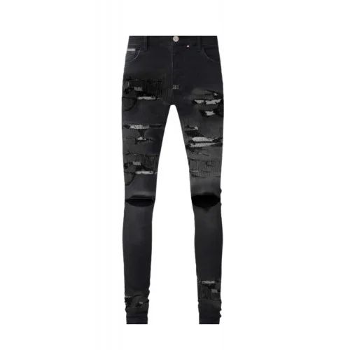 BLUGI REDHOUSE, Destroyed Slim Denim, Black