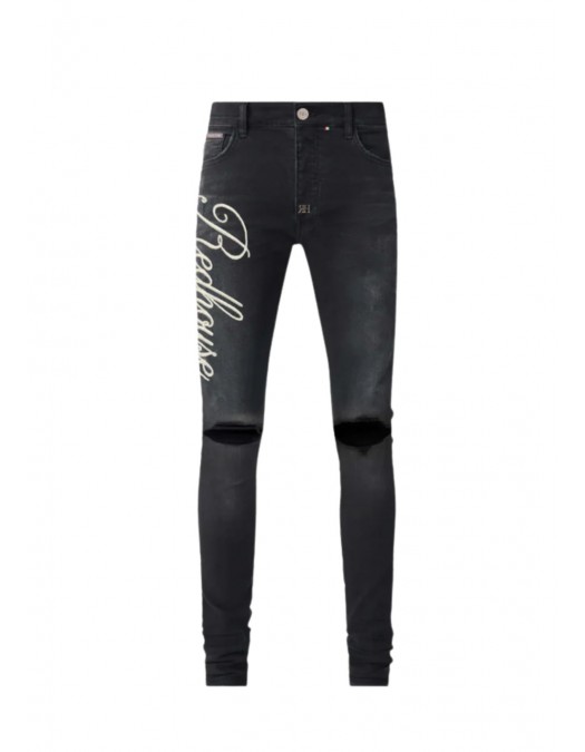 BLUGI REDHOUSE, Logo Slim Denim, Black - RHWZ87