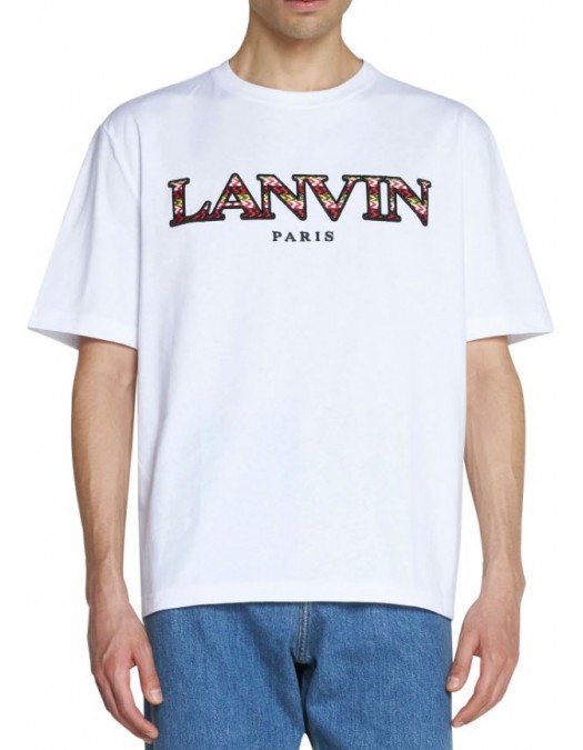 Tricou Lanvin, Curb Print, Alb - RMTS0005J207A2201