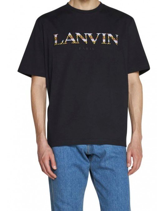 Tricou Lanvin, Curb Print, Negru - RMTS0005J207A2210