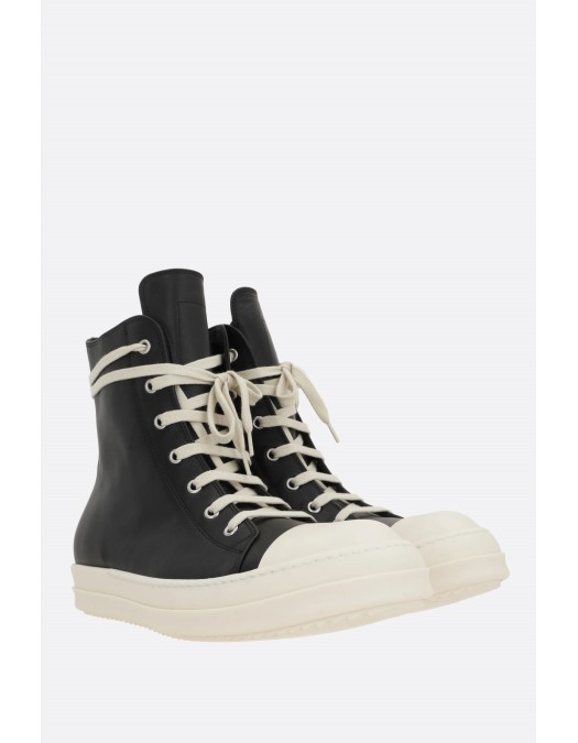 SNEAKERS RICK OWENS, High Top, Smooth Leather, Black - RU01E5890LCO911