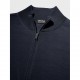 Pulover Zegna, Wool, Zip Detail, Navy Blue - RUEM00A8157B09