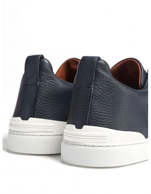 Sneakers Zegna, Low Top, Lether, Navy Blue - S4667ZLHCVONAV