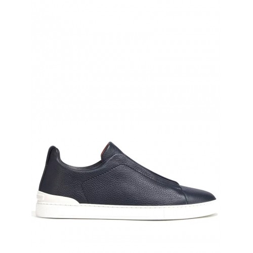 Sneakers Zegna, Low Top, Lether, Triple Stitch Navy Blue Sneakers Zegna, Low Top, Lether, Triple Stitch Navy Blue