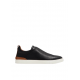 Sneakers Zegna, Triple Stitch, Low Top, Brown Details, Black - S4667ZLHCVOSNE