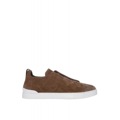 Sneakers Zegna, Low TopTriple Stitch  Brown Sneakers Zegna, Low TopTriple Stitch  Brown