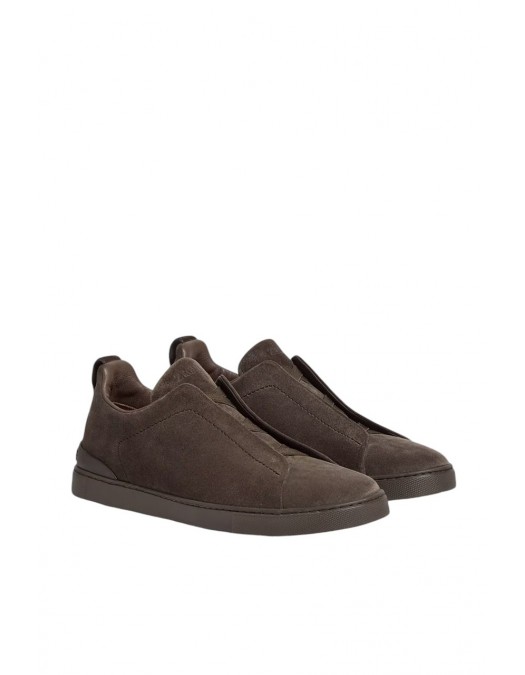 Sneakers Zegna, Low Top, Triple Stitch, Full Brown S4667ZLHSOYLVV - S4667ZLHSOYLVV