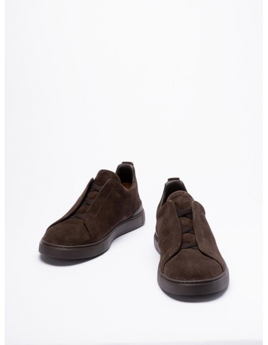 Sneakers Zegna, Low Top, Triple Stitch, Full Dark Brown - S4667ZLHSOYTDM