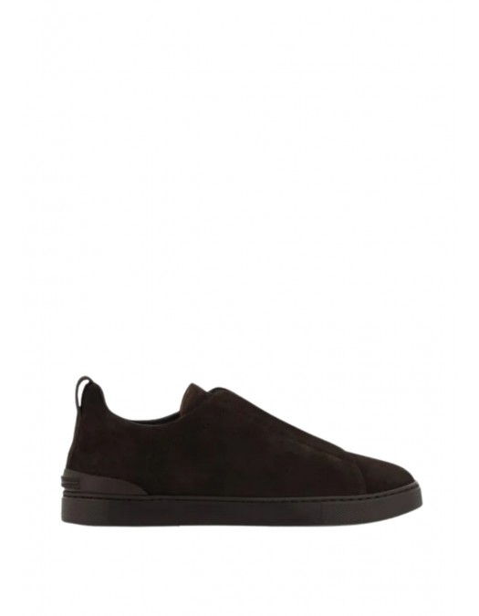 Sneakers Zegna, Low Top, Triple Stitch, Full Dark Brown - S4667ZLHSOYTDM Sneakers Zegna, Low Top, Triple Stitch, Full Dark Brown - S4667ZLHSOYTDM