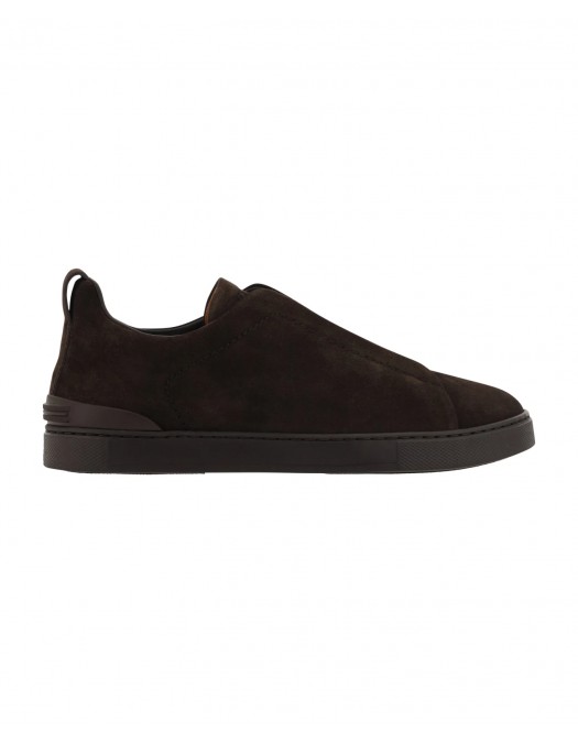 Sneakers Zegna, Low Top, Triple Stitch, Full Dark Brown - S4667ZLHSOYTDM