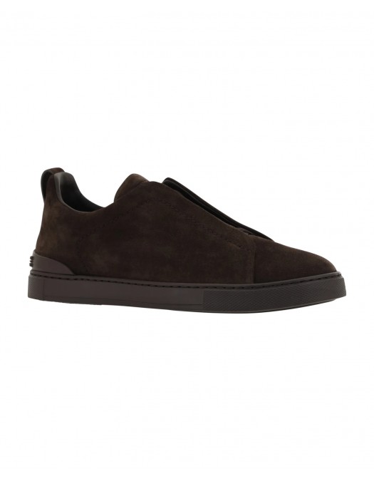 Sneakers Zegna, Low Top, Triple Stitch, Full Dark Brown - S4667ZLHSOYTDM