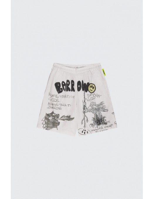 Pantaloni scurti BARROW, Sketches, White, Barrow Logo - S4BWUABE061BW009