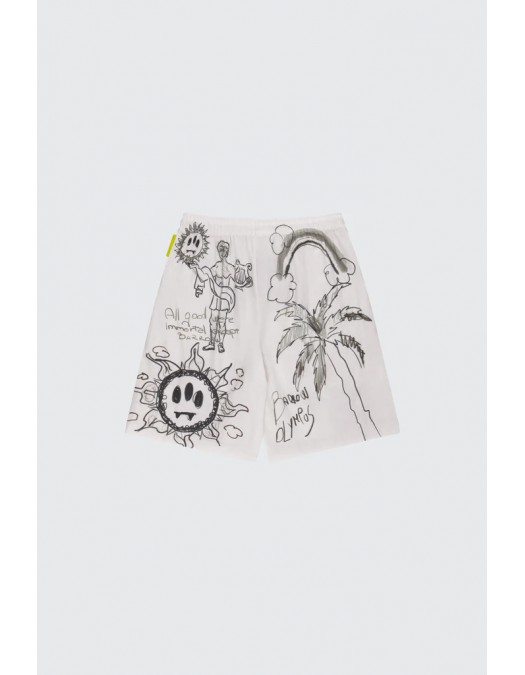 Pantaloni scurti BARROW, Sketches, White, Barrow Logo - S4BWUABE061BW009