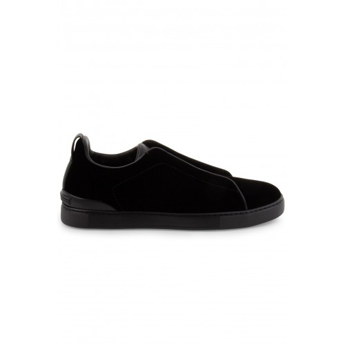 Sneakers Zegna, Low Top, Triple Stitch, Dark Black Sneakers Zegna, Low Top, Triple Stitch, Dark Black