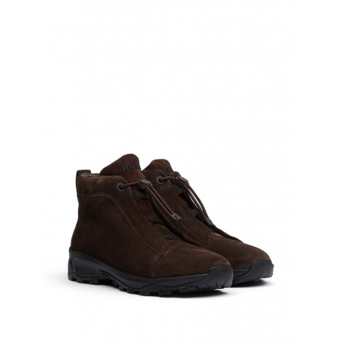 Sneakers Zegna, Triple Stitch Vetta, Leather, Dark Brown Sneakers Zegna, Triple Stitch Vetta, Leather, Dark Brown