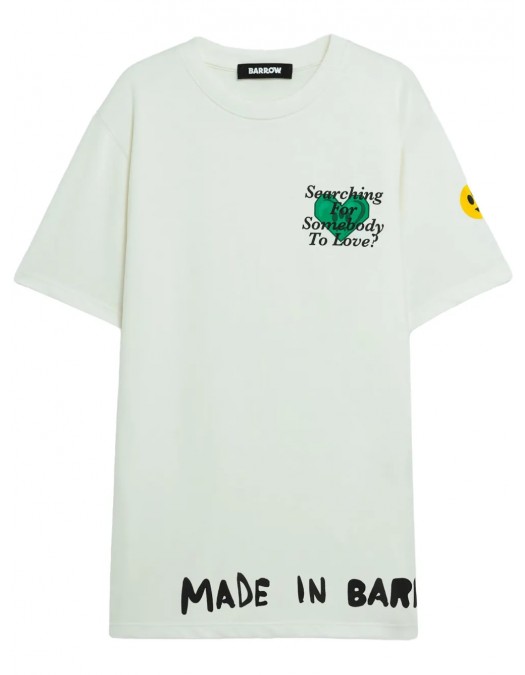 TRICOU BARROW, Text Print, Logo Insert, White - S5BWUATH060002 TRICOU BARROW, Text Print, Logo Insert, White - S5BWUATH060002