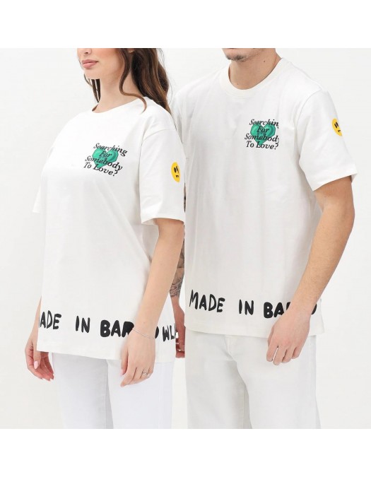 TRICOU BARROW, Text Print, Logo Insert, White - S5BWUATH060002 TRICOU BARROW, Text Print, Logo Insert, White - S5BWUATH060002