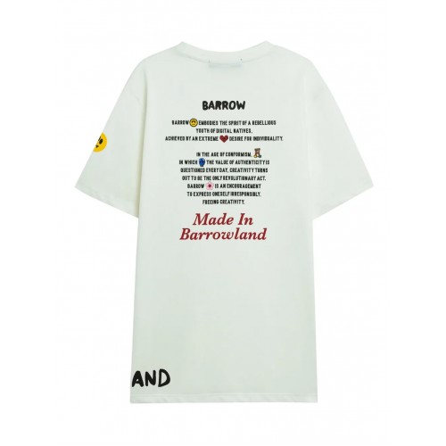 TRICOU BARROW, Text Print, Logo Insert, White TRICOU BARROW, Text Print, Logo Insert, White