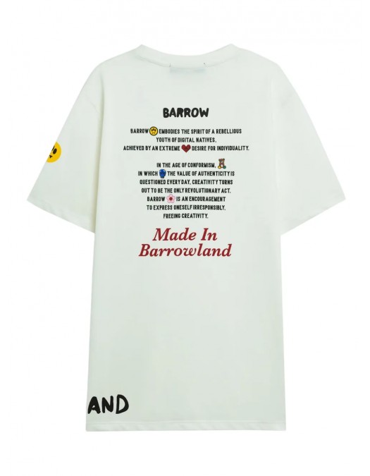 TRICOU BARROW, Text Print, Logo Insert, White - S5BWUATH060002 TRICOU BARROW, Text Print, Logo Insert, White - S5BWUATH060002