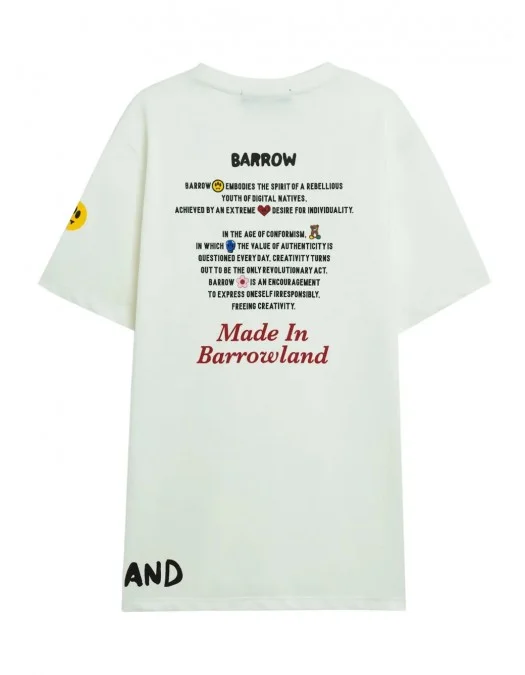 TRICOU BARROW, Text Print, Logo Insert, White - S5BWUATH060002 TRICOU BARROW, Text Print, Logo Insert, White - S5BWUATH060002