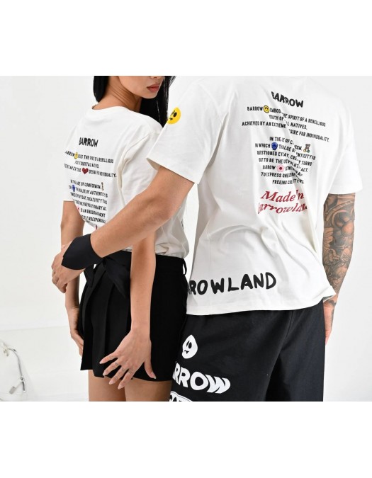 TRICOU BARROW, Text Print, Logo Insert, White - S5BWUATH060002 TRICOU BARROW, Text Print, Logo Insert, White - S5BWUATH060002