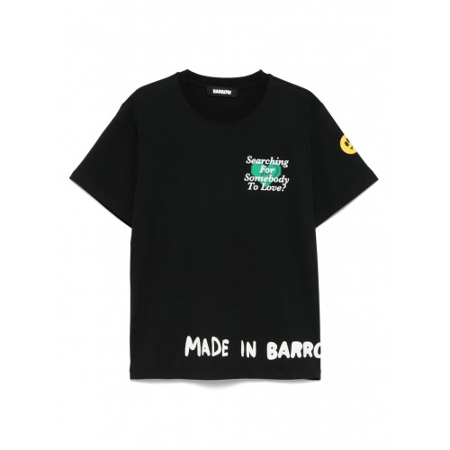 TRICOU BARROW, Text Print, Logo Insert, Black TRICOU BARROW, Text Print, Logo Insert, Black