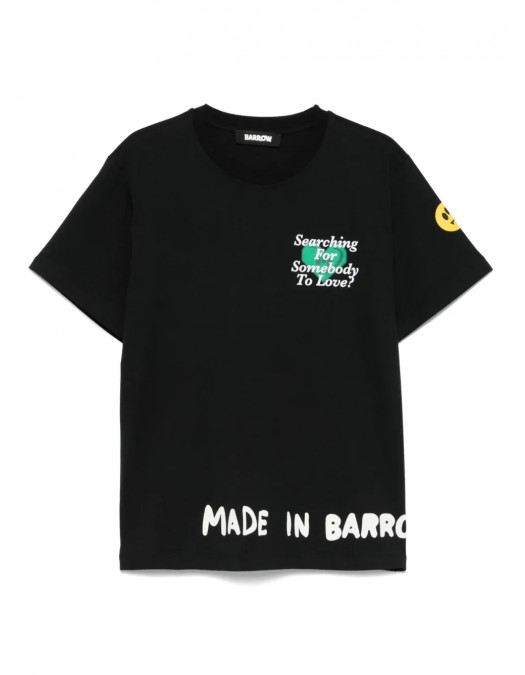 TRICOU BARROW, Text Print, Logo Insert, Black - S5BWUATH060110 TRICOU BARROW, Text Print, Logo Insert, Black - S5BWUATH060110