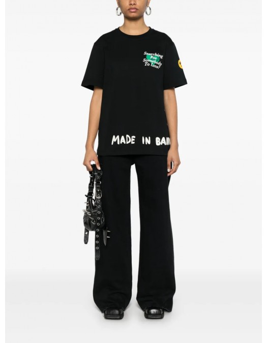 TRICOU BARROW, Text Print, Logo Insert, Black - S5BWUATH060110 TRICOU BARROW, Text Print, Logo Insert, Black - S5BWUATH060110