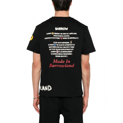 TRICOU BARROW, Text Print, Logo Insert, Black TRICOU BARROW, Text Print, Logo Insert, Black