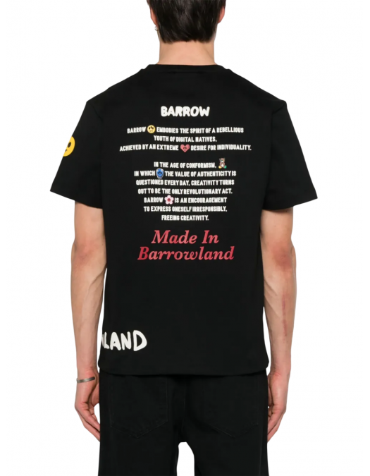 TRICOU BARROW, Text Print, Logo Insert, Black - S5BWUATH060110 TRICOU BARROW, Text Print, Logo Insert, Black - S5BWUATH060110