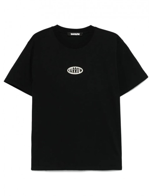 TRICOU BARROW, Text Print, Logo Insert, Black - S5BWUATH066110 TRICOU BARROW, Text Print, Logo Insert, Black - S5BWUATH066110