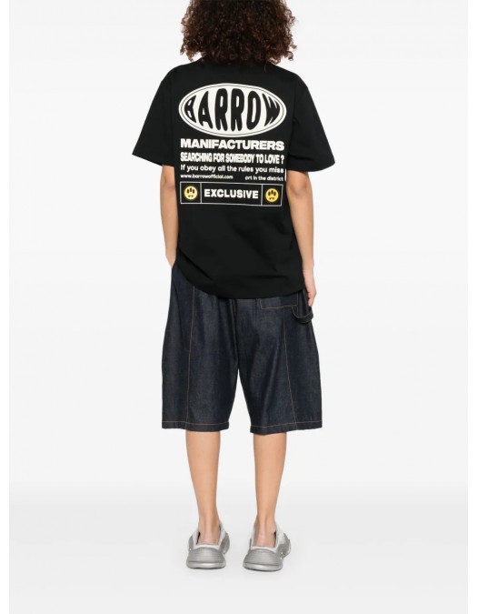TRICOU BARROW, Text Print, Logo Insert, Black - S5BWUATH066110 TRICOU BARROW, Text Print, Logo Insert, Black - S5BWUATH066110