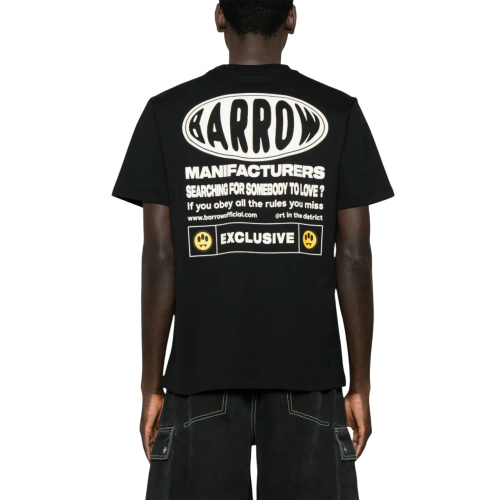 TRICOU BARROW, Text Print, Logo Insert, Black TRICOU BARROW, Text Print, Logo Insert, Black
