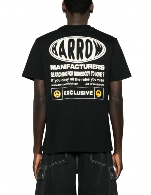 TRICOU BARROW, Text Print, Logo Insert, Black - S5BWUATH066110 TRICOU BARROW, Text Print, Logo Insert, Black - S5BWUATH066110