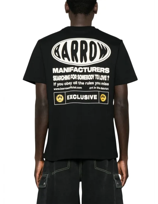 TRICOU BARROW, Text Print, Logo Insert, Black - S5BWUATH066110