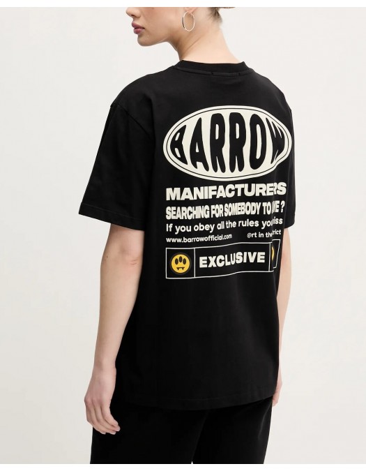 TRICOU BARROW, Text Print, Logo Insert, Black - S5BWUATH066110 TRICOU BARROW, Text Print, Logo Insert, Black - S5BWUATH066110