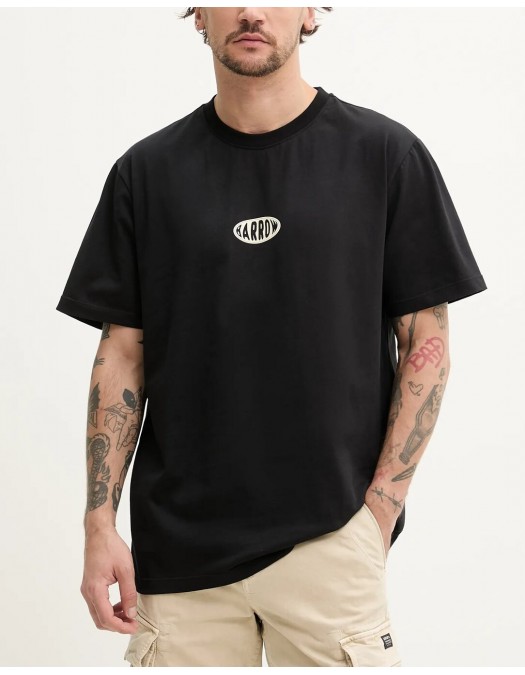 TRICOU BARROW, Text Print, Logo Insert, Black - S5BWUATH066110 TRICOU BARROW, Text Print, Logo Insert, Black - S5BWUATH066110