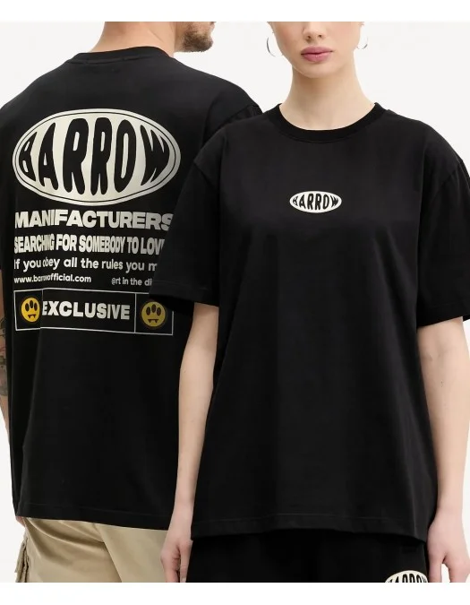 TRICOU BARROW, Text Print, Logo Insert, Black - S5BWUATH066110
