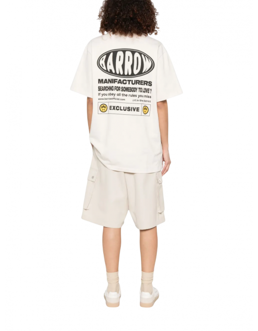 TRICOU BARROW, Text Print, Logo Insert, White - S5BWUATH066BW029 TRICOU BARROW, Text Print, Logo Insert, White - S5BWUATH066BW029