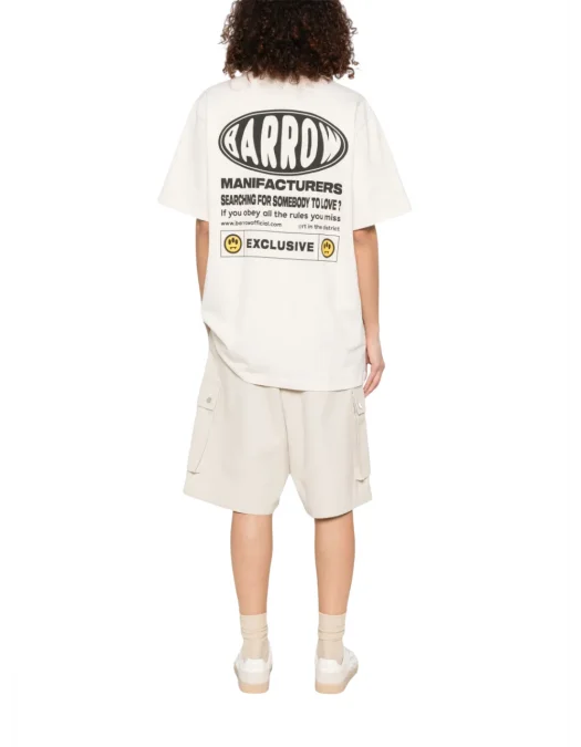 TRICOU BARROW, Text Print, Logo Insert, White - S5BWUATH066BW029 TRICOU BARROW, Text Print, Logo Insert, White - S5BWUATH066BW029