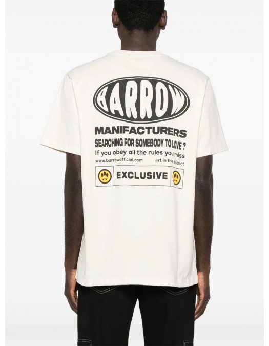 TRICOU BARROW, Text Print, Logo Insert, White - S5BWUATH066BW029 TRICOU BARROW, Text Print, Logo Insert, White - S5BWUATH066BW029