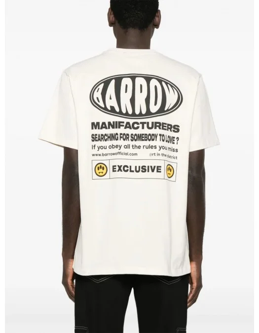TRICOU BARROW, Text Print, Logo Insert, White - S5BWUATH066BW029 TRICOU BARROW, Text Print, Logo Insert, White - S5BWUATH066BW029