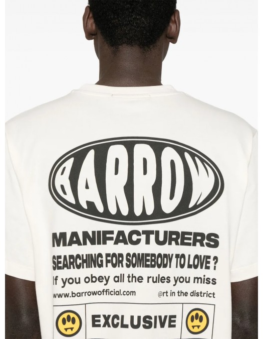TRICOU BARROW, Text Print, Logo Insert, White - S5BWUATH066BW029 TRICOU BARROW, Text Print, Logo Insert, White - S5BWUATH066BW029