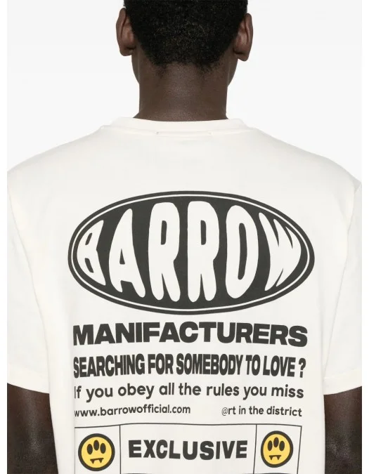 TRICOU BARROW, Text Print, Logo Insert, White - S5BWUATH066BW029 TRICOU BARROW, Text Print, Logo Insert, White - S5BWUATH066BW029
