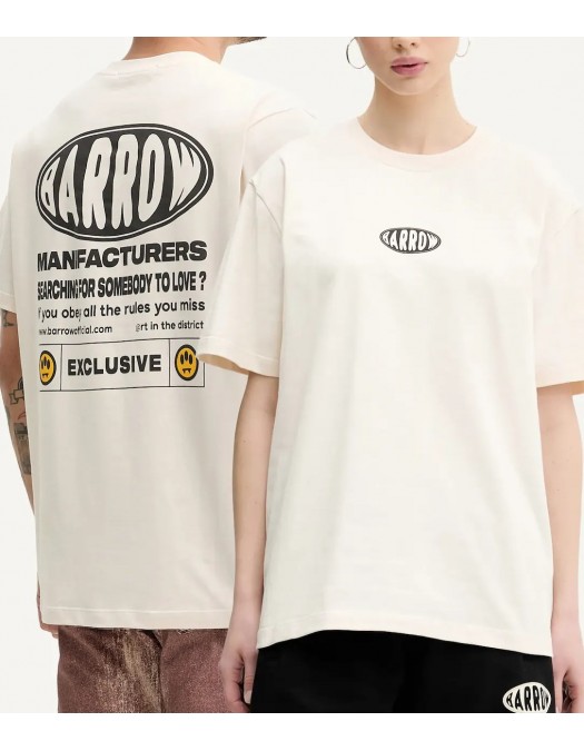 TRICOU BARROW, Text Print, Logo Insert, White - S5BWUATH066BW029 TRICOU BARROW, Text Print, Logo Insert, White - S5BWUATH066BW029