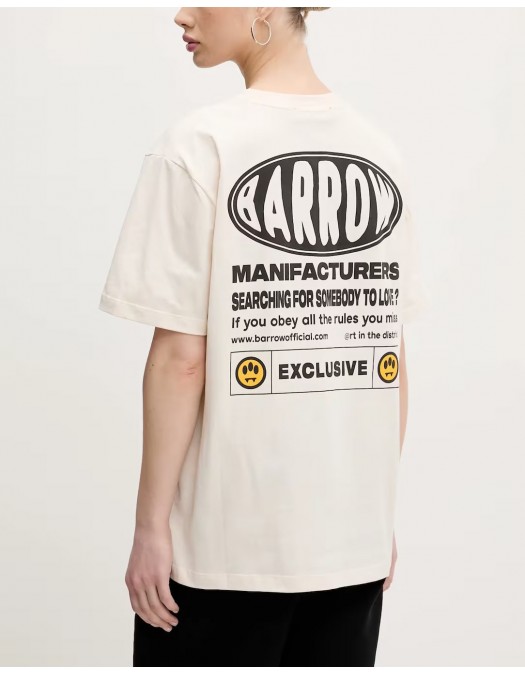 TRICOU BARROW, Text Print, Logo Insert, White - S5BWUATH066BW029 TRICOU BARROW, Text Print, Logo Insert, White - S5BWUATH066BW029